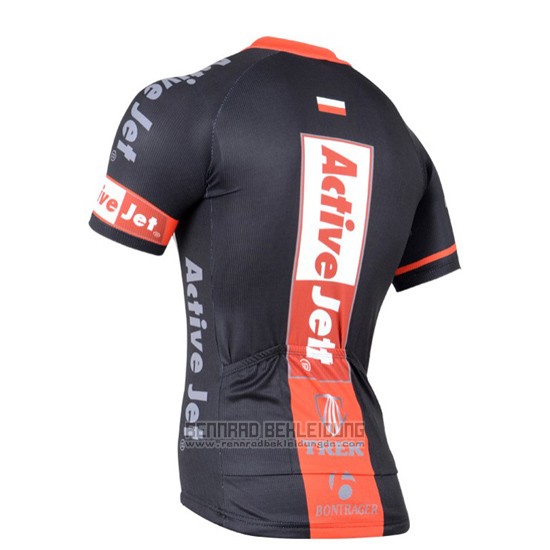 2014 Fahrradbekleidung Trek Shwarz und Orange Trikot Kurzarm und Tragerhose